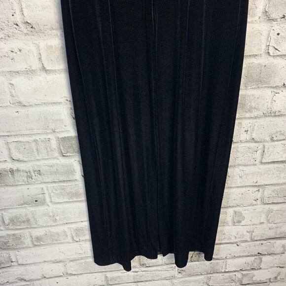 Vintage 90s Cleo Black Velvet Beaded Sleeveless Maxi Dress - Picture 7 of 15